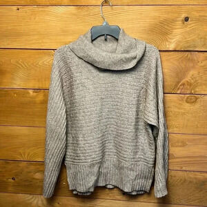 Moth by Anthropologie womens cowl neck sweater Md taupe warm winter party event